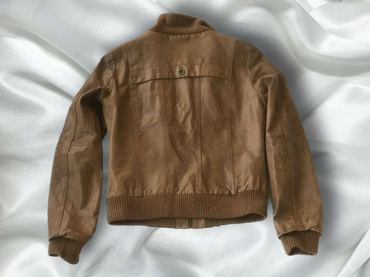 Camel Leather Vero Moda Vintage Jacket M-L