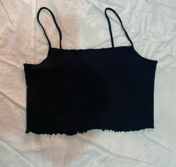 H&M basic crop top in black