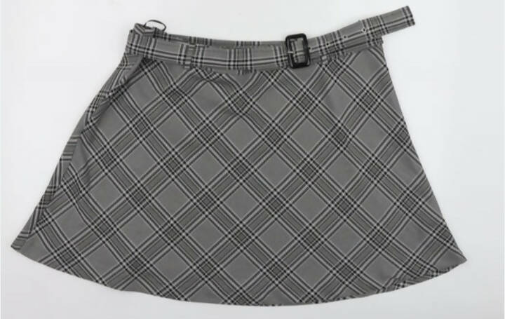 Checked Skirt with Belt Size XL (New with tag)