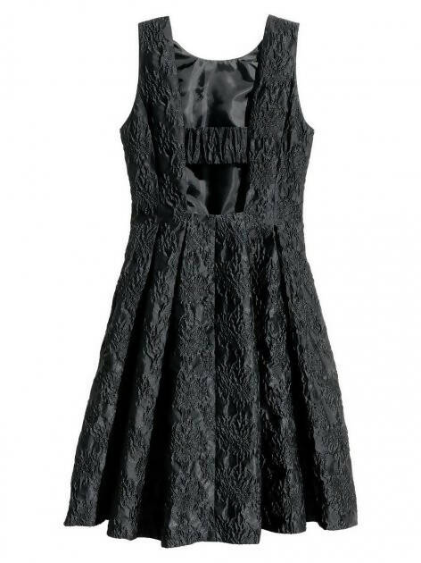 H&M Black textured dress Size M