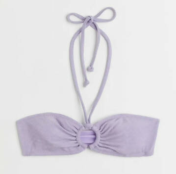 H&M NEW light purple Bandeau Bikini Top Size S