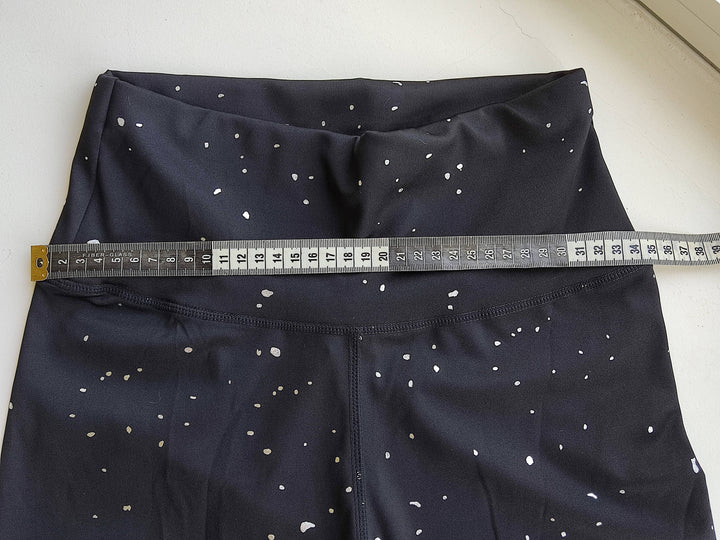 Varsity Striped Hot Stamping Silver Sports Leggings Size: S