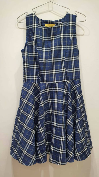 Blue Plaid Cute Dress Size S