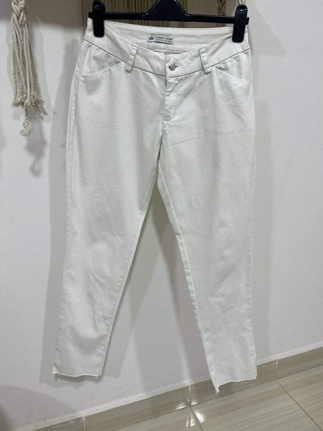 Lee Cooper White Straight Skinny Cropped Jeans 36-38EUR