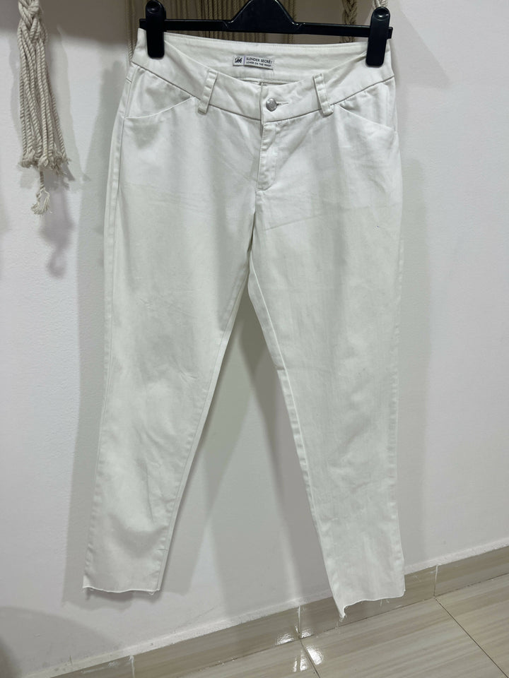 Lee Cooper White Straight Skinny Cropped Jeans 36-38EUR