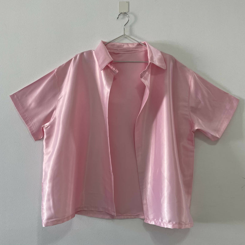 Pink Satin Shirt XL