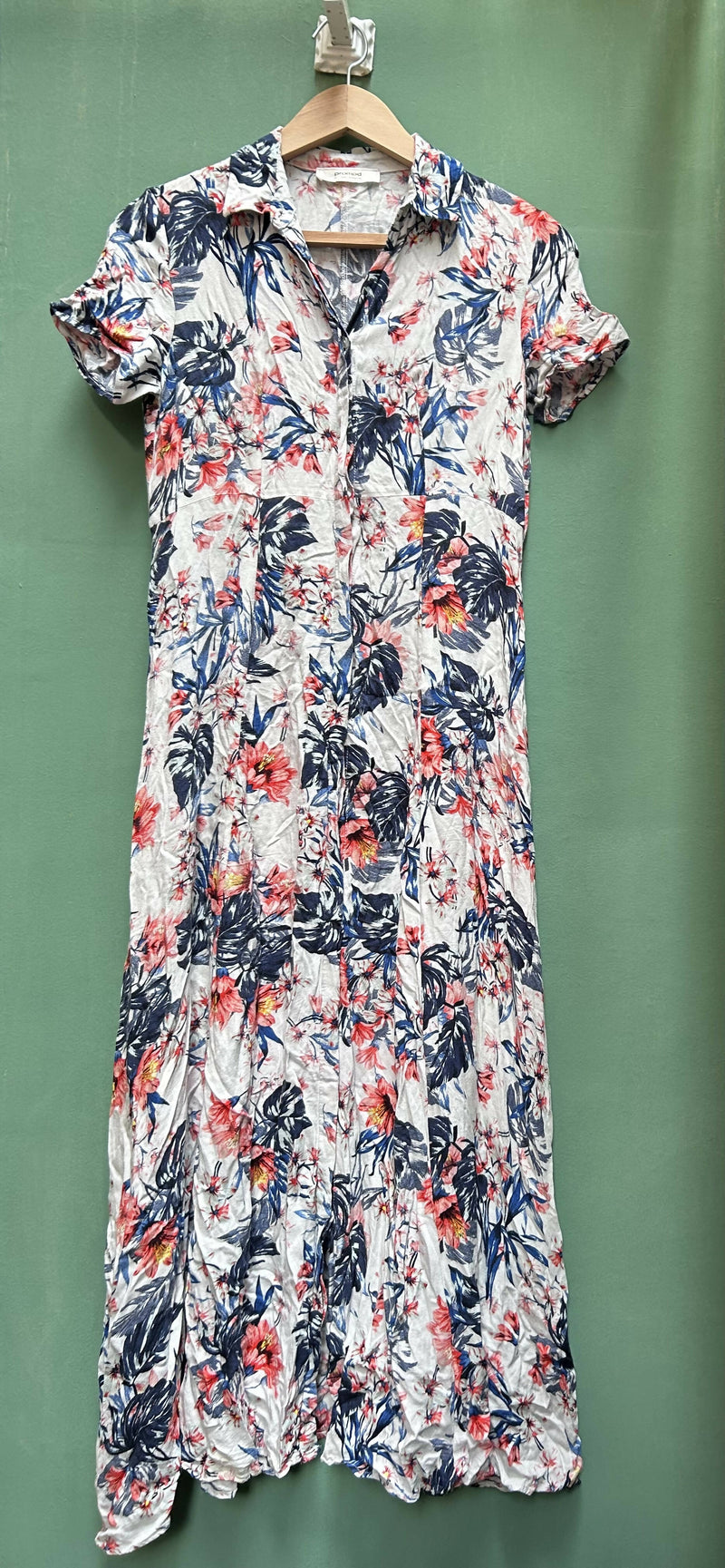 Promod White Floral Dress Size S-M