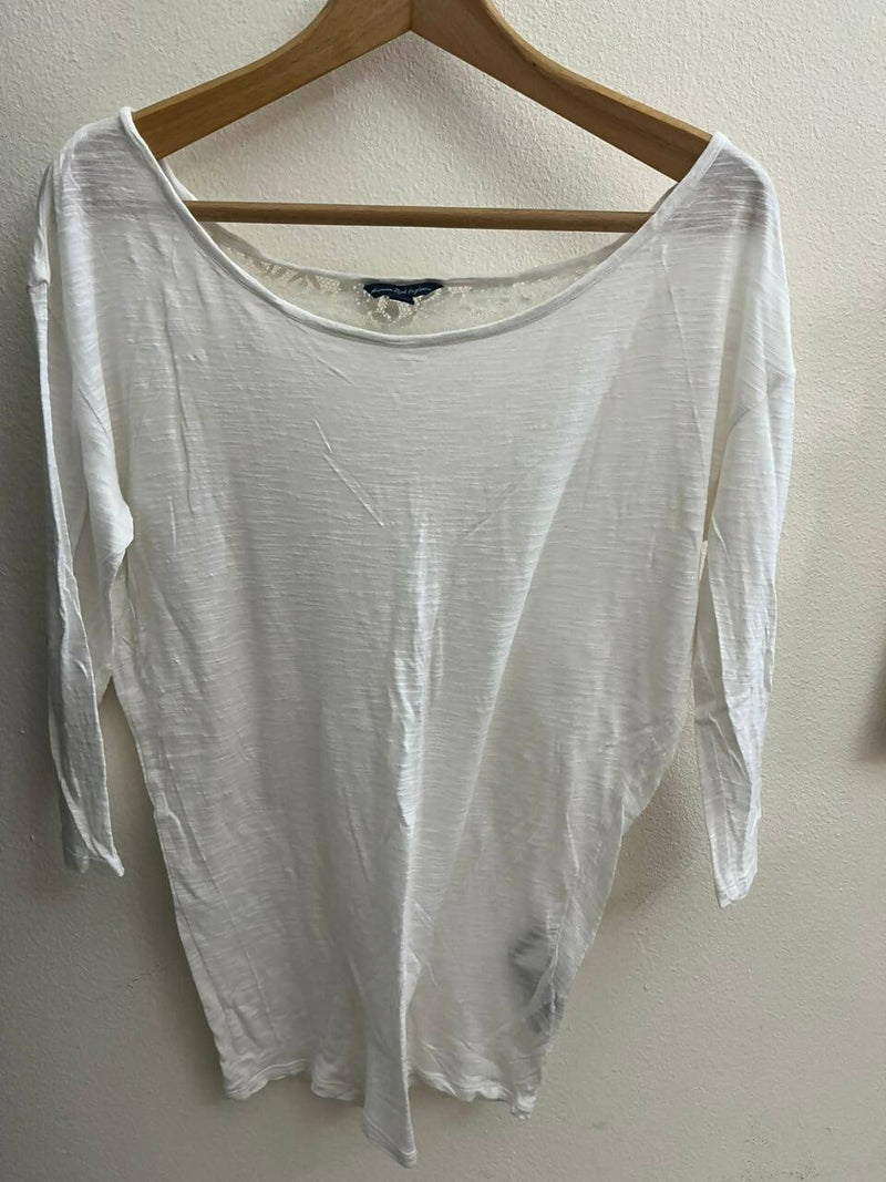 American Eagle Off White Top With Lace Back Size S