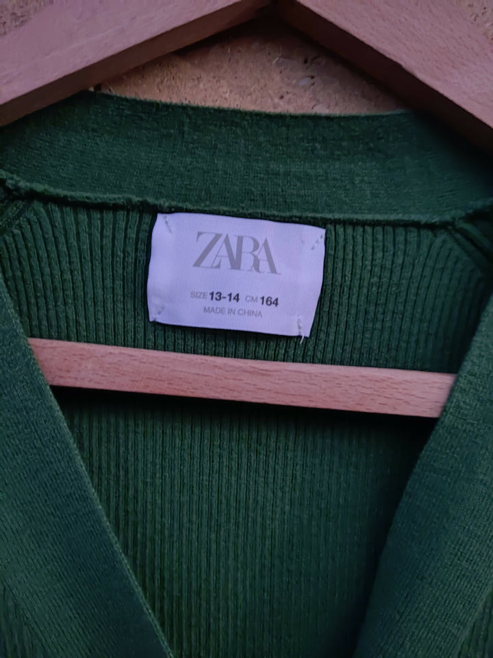 Zara Green Cardigan Size 13-14 164CM