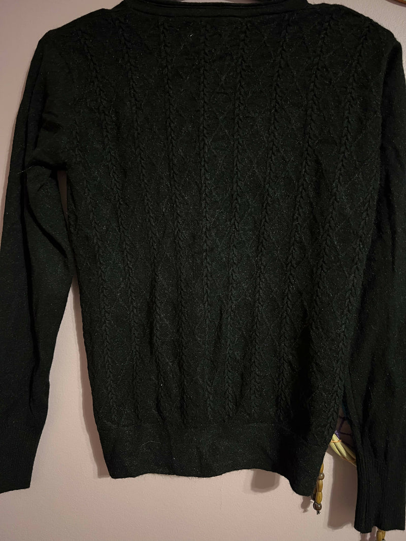 Black wool cardigan