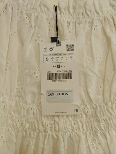 Zara White Off Shoulder Top Size S NEW WITH TAG