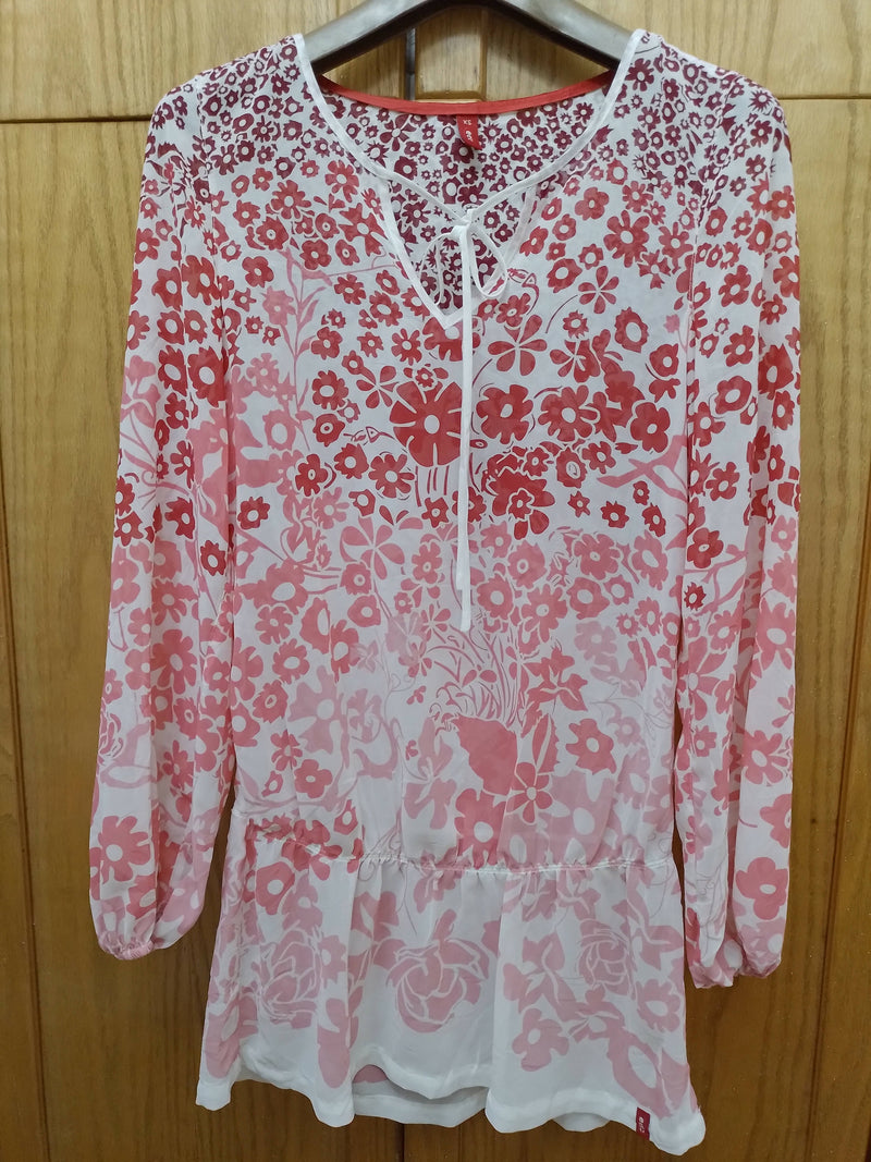 Edc (by Esprit) Floral Long Sleeves Blouse Size: XS