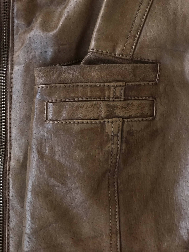 Camel Leather Vero Moda Vintage Jacket M-L