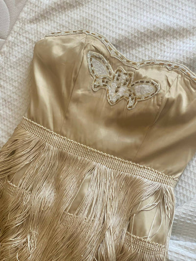 Custom Made Nude/Gold Dress Size: 36