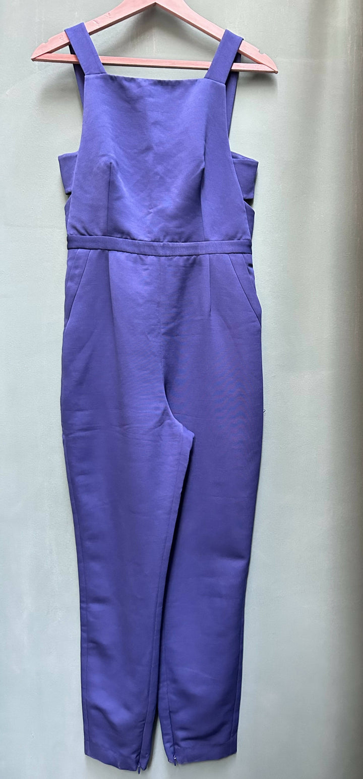 Blue/Purple Sleeveless Jumpsuit with Back Details Size L