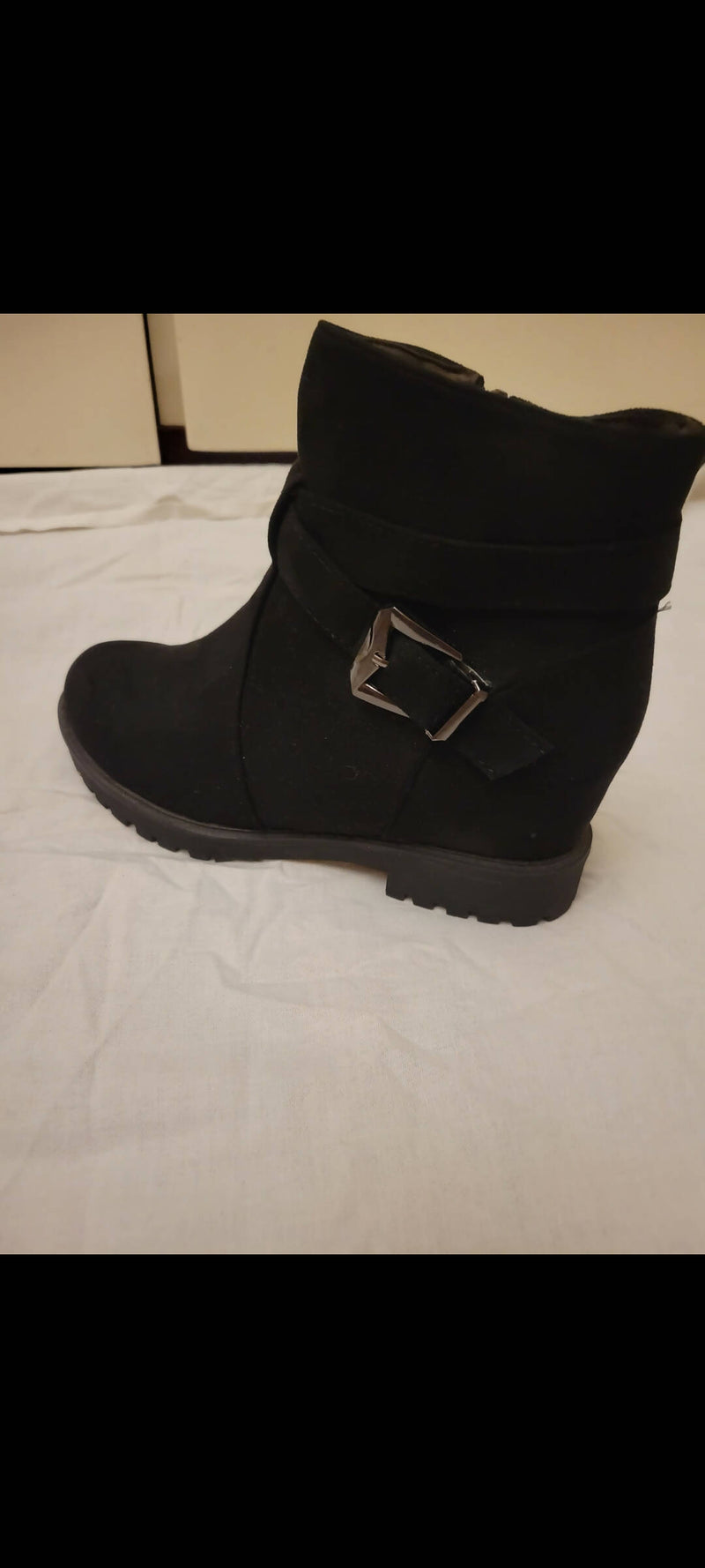 NEW Wedge Black Boots Size: 39