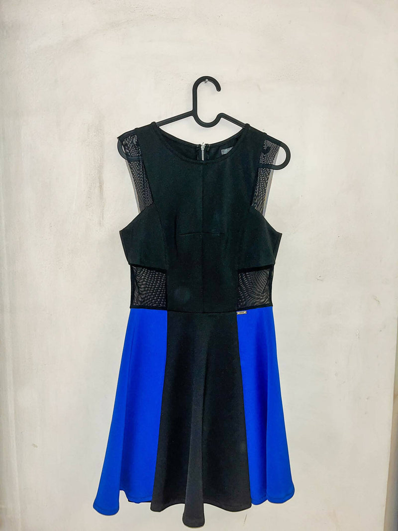 Blue Black Guess Dress with Mesh Details Size S-M