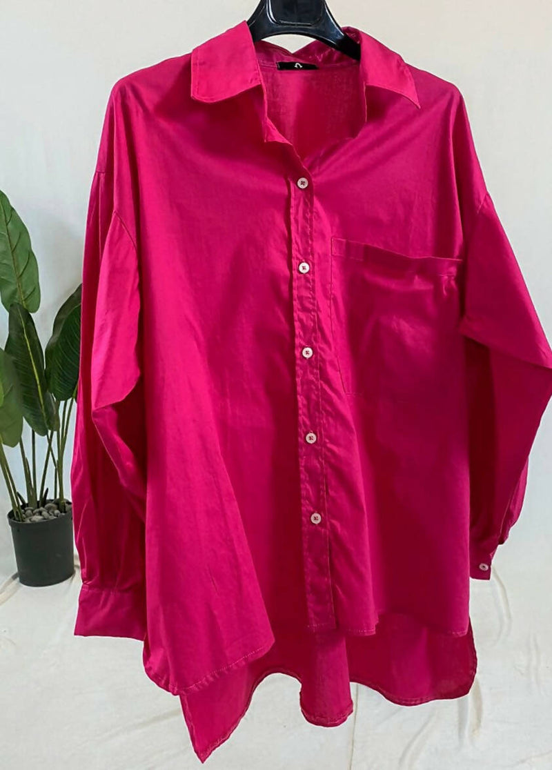 Poplin Hot pink Oversized Shirt 65*67