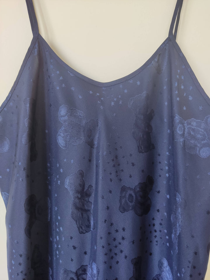 Navy Teddy Bear Nightgown Size: M
