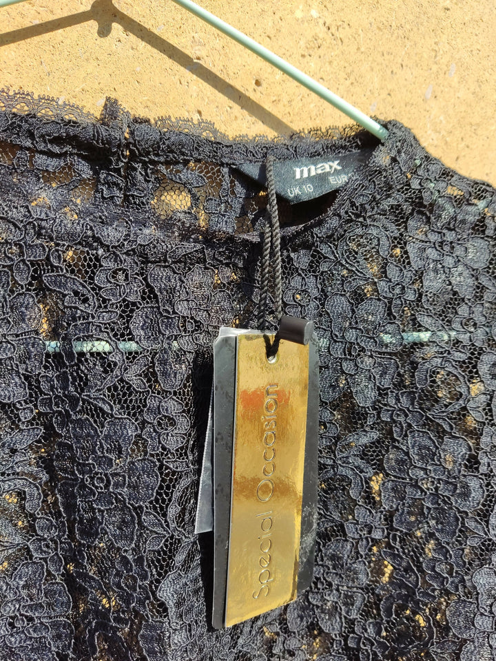 New Black Lace MAX Top Size 10UK (WITH TAG)