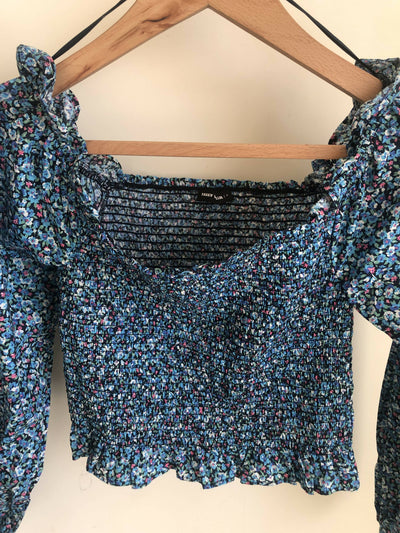 TALLY WEIJL Off Shoulder Long Sleeved Floral Top Size: M