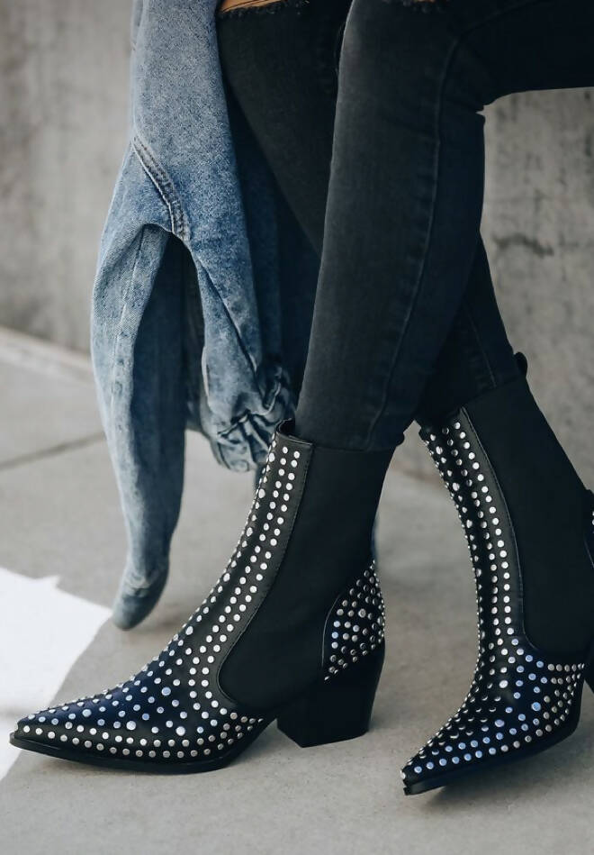 NEW Studded Leather Boots Size: 38