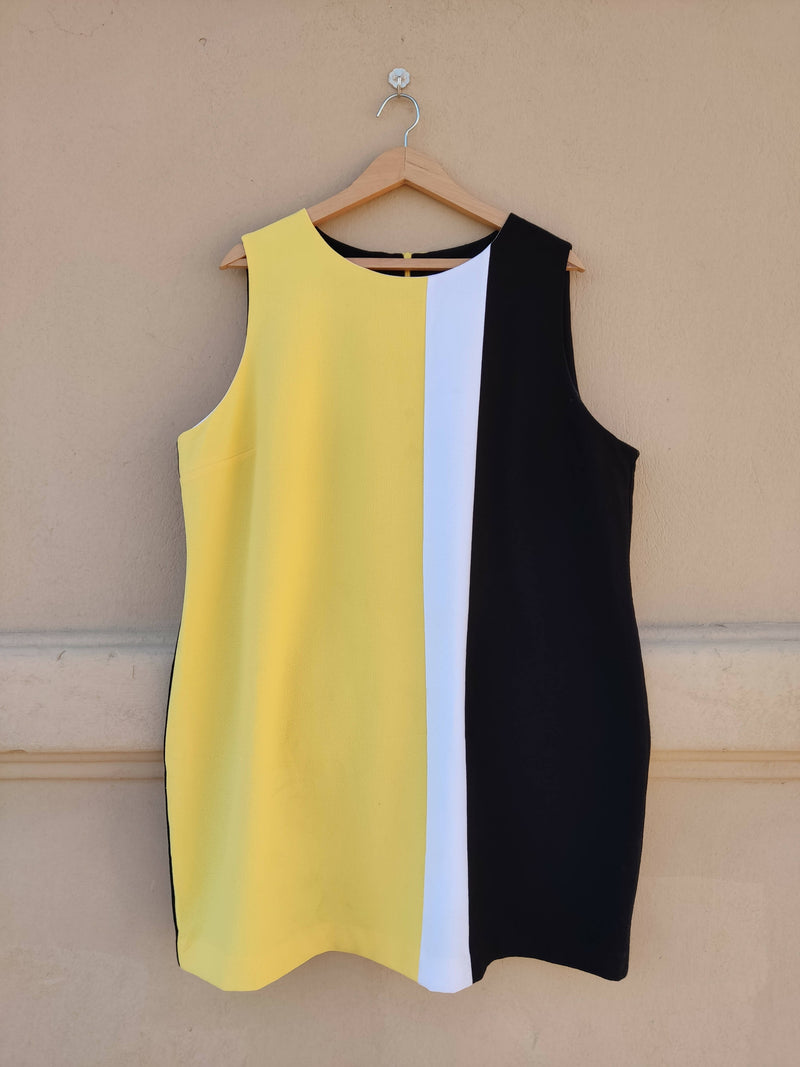 Debenhams Yellow, Black & White Dress Size 22