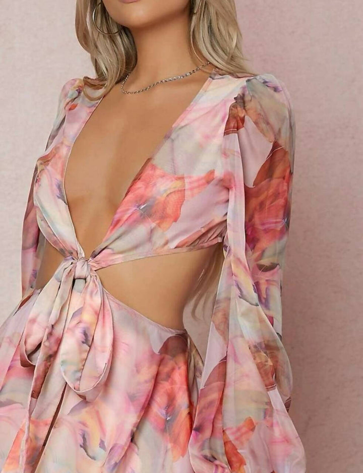 SHEIN floral chiffon romper Size S
