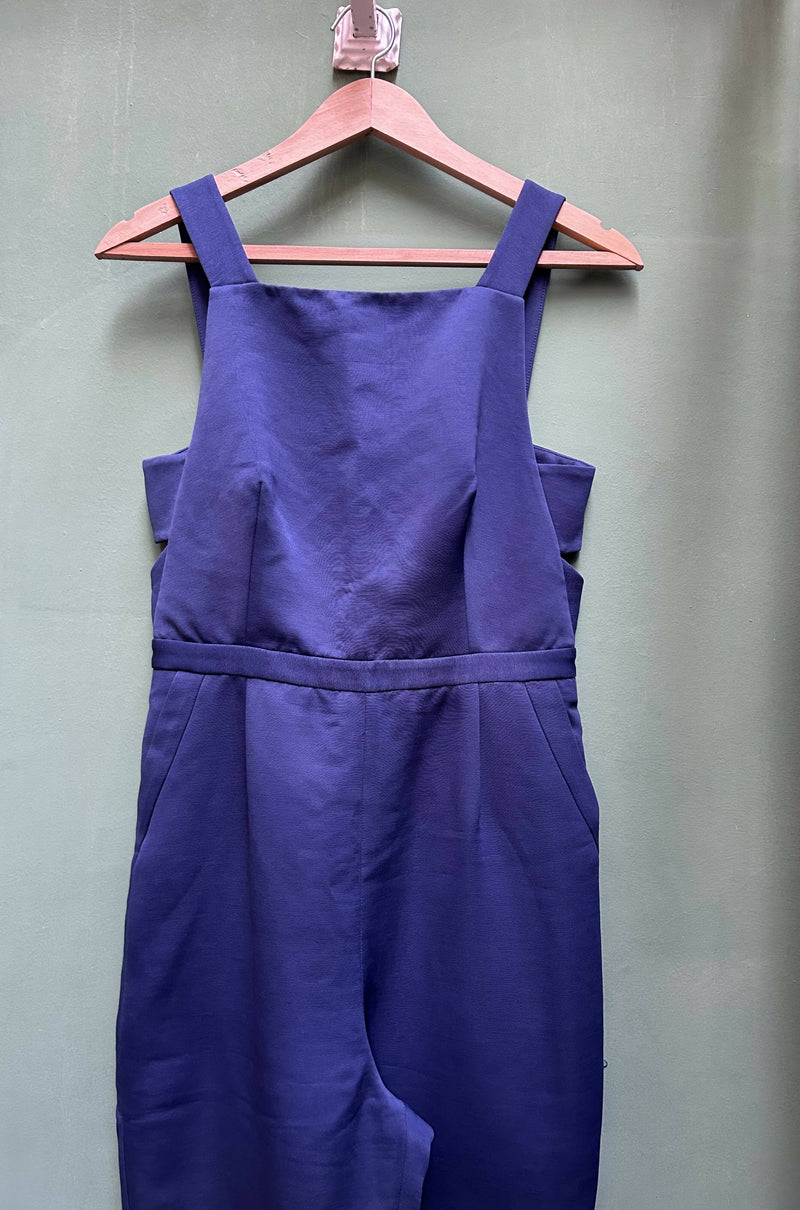 Blue/Purple Sleeveless Jumpsuit with Back Details Size L