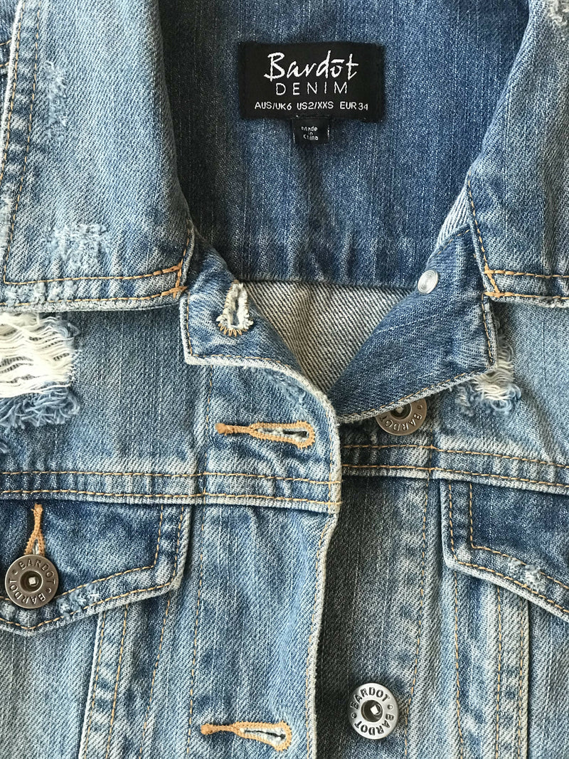 Bardōt DENIM Jacket Size UK 6