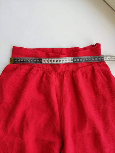 M A P P L Red Linen Wide Pants Size: XS