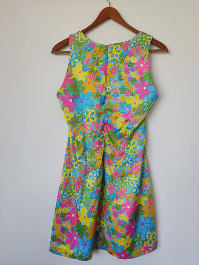 S-M Flower Power 70's Dress