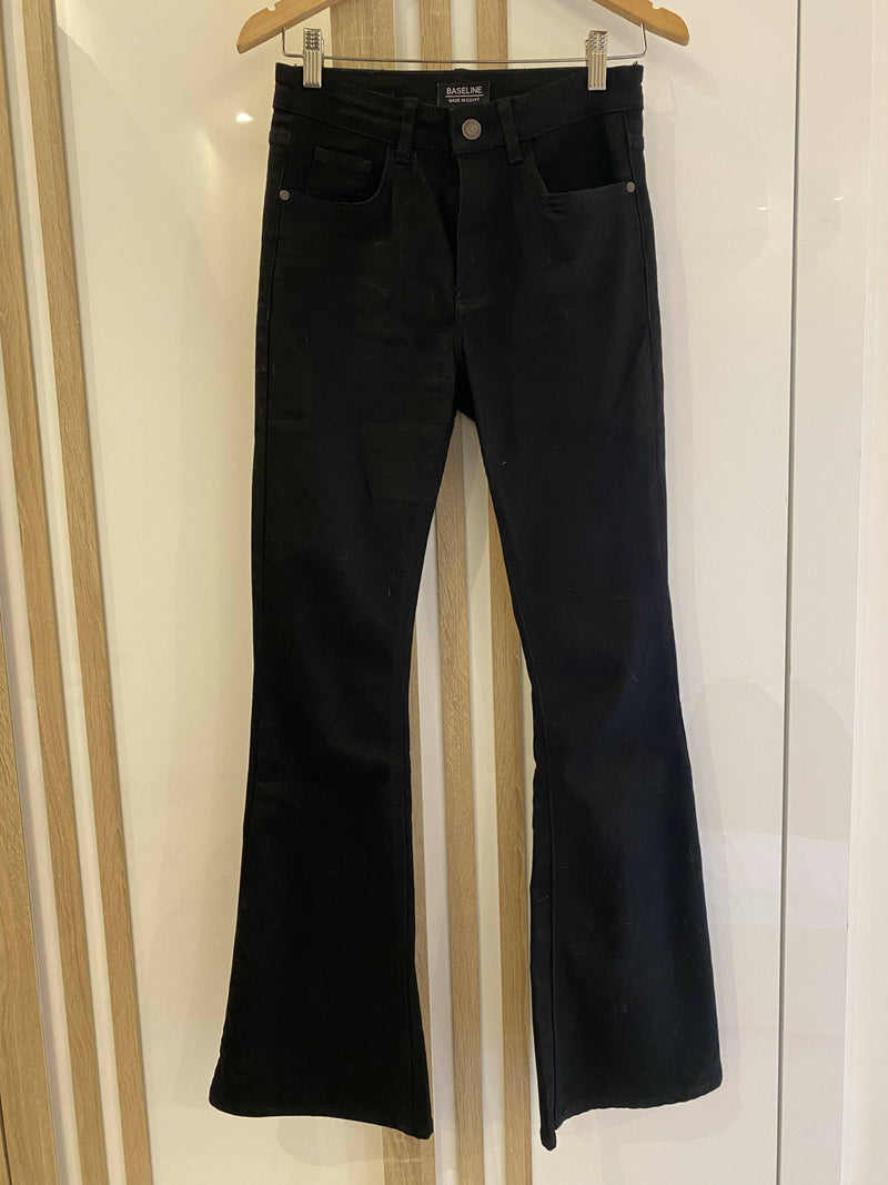 Baseline flare jean in pure black Size 36 fits 38