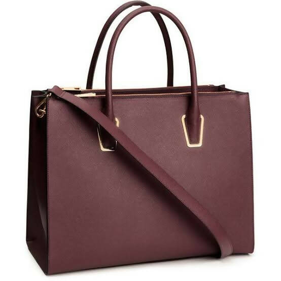 H&M Large Burgundy Handbag (3 compartments. Size 16x28x37 cm)