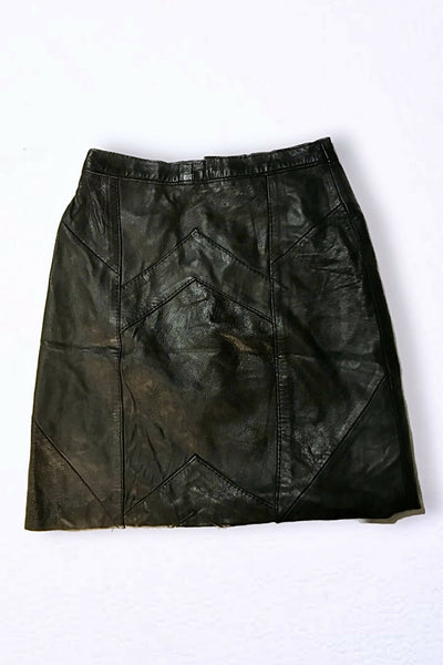 Black Natural Leather skirt