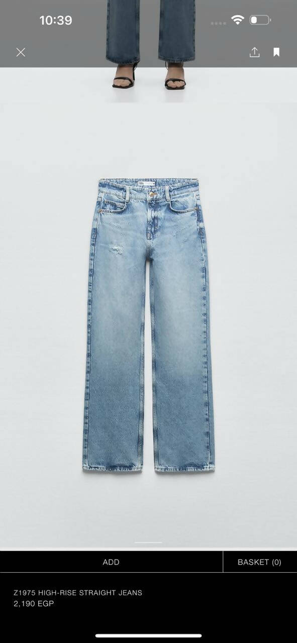 Zara new blue distressed denim size:38