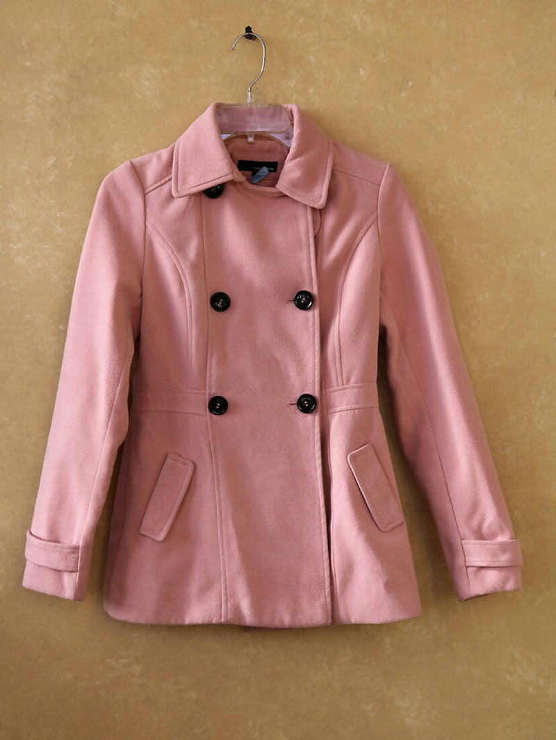 Double Breasted Pink Coat Size S-M