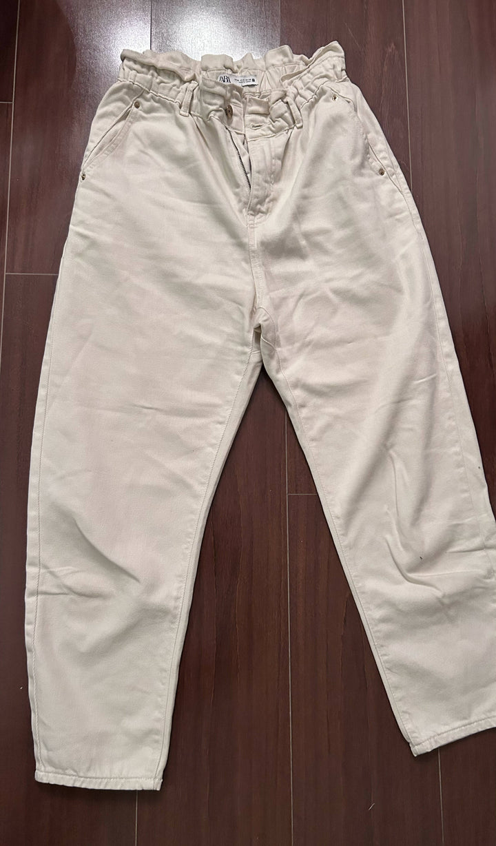 Zara High Waist Beige Pants Size 38EUR