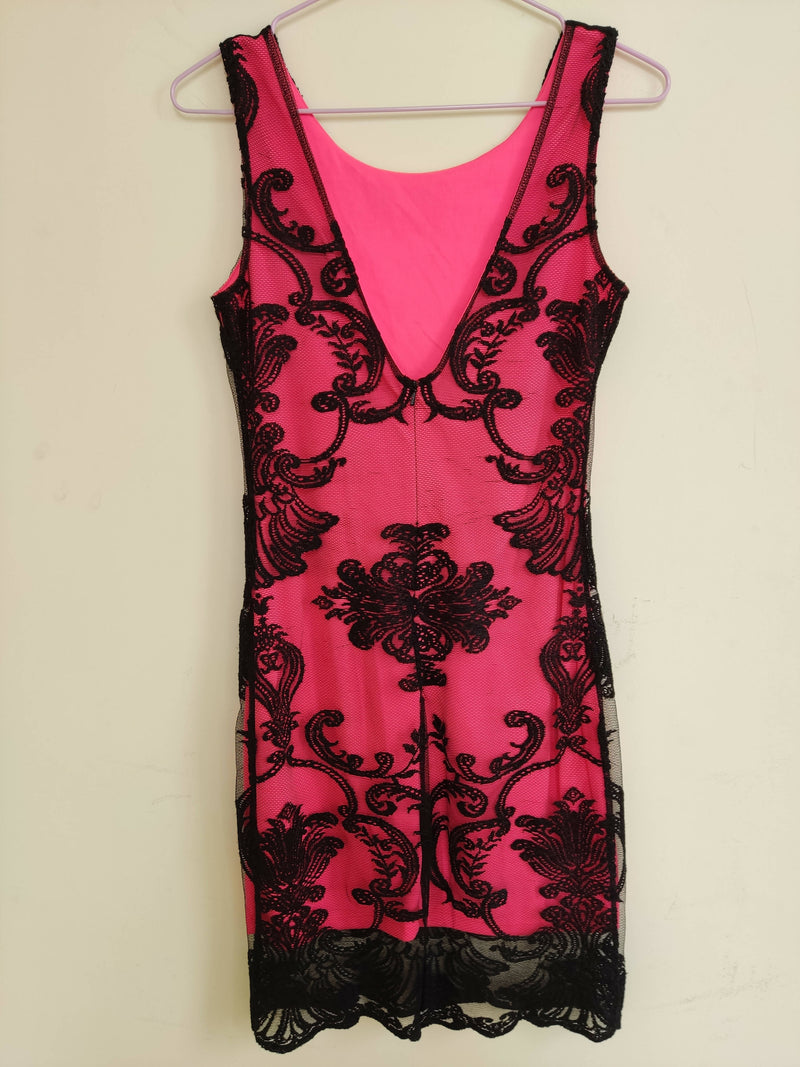 Black & Pink Lace Dress Size M