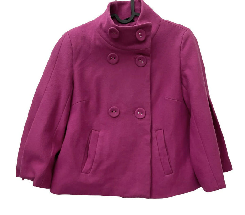 New Look Wool Blend Magenta Pink Size: M