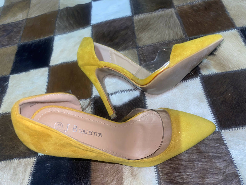 JB Collection Mustard Heels Size 38 / AS NEW