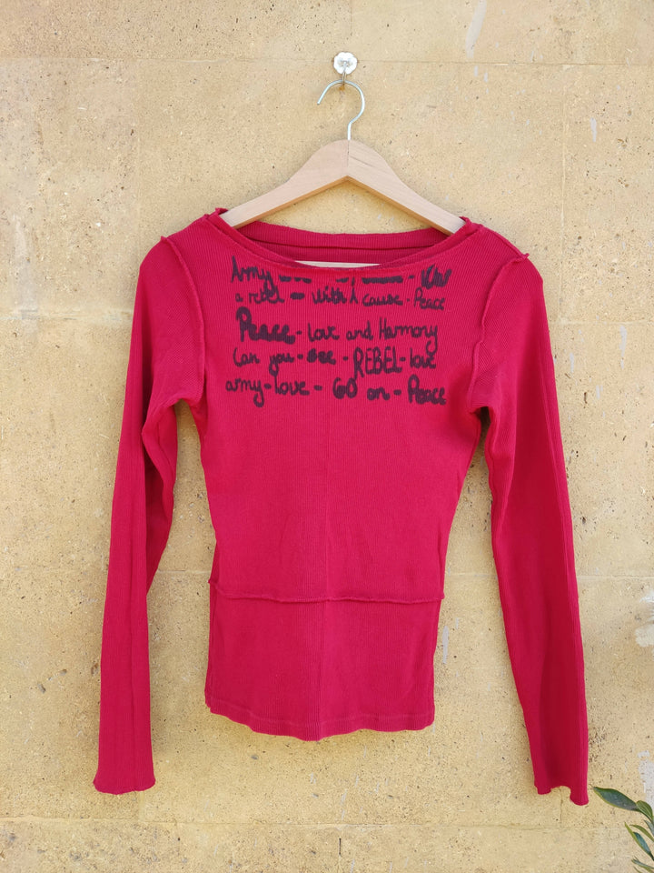 Red Long Sleeved Shirt Size S-M