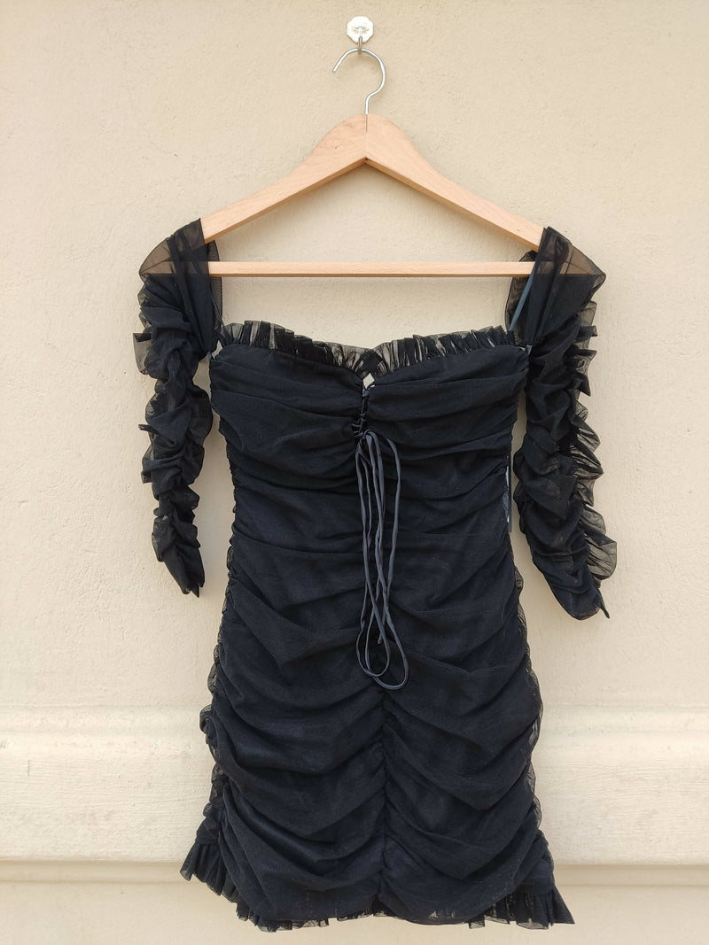 Shoulderless Black Small Dress Size S