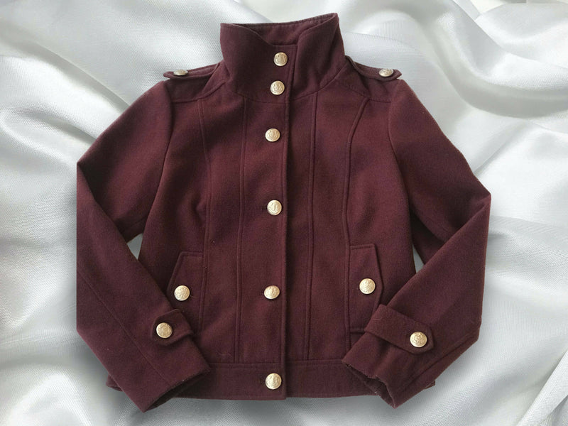 Vero Moda Burgundy Wool Jacket (Shoulder:40cm)