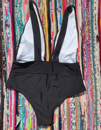 BRAND NEW Black One-Piece Swimsuit Size: L