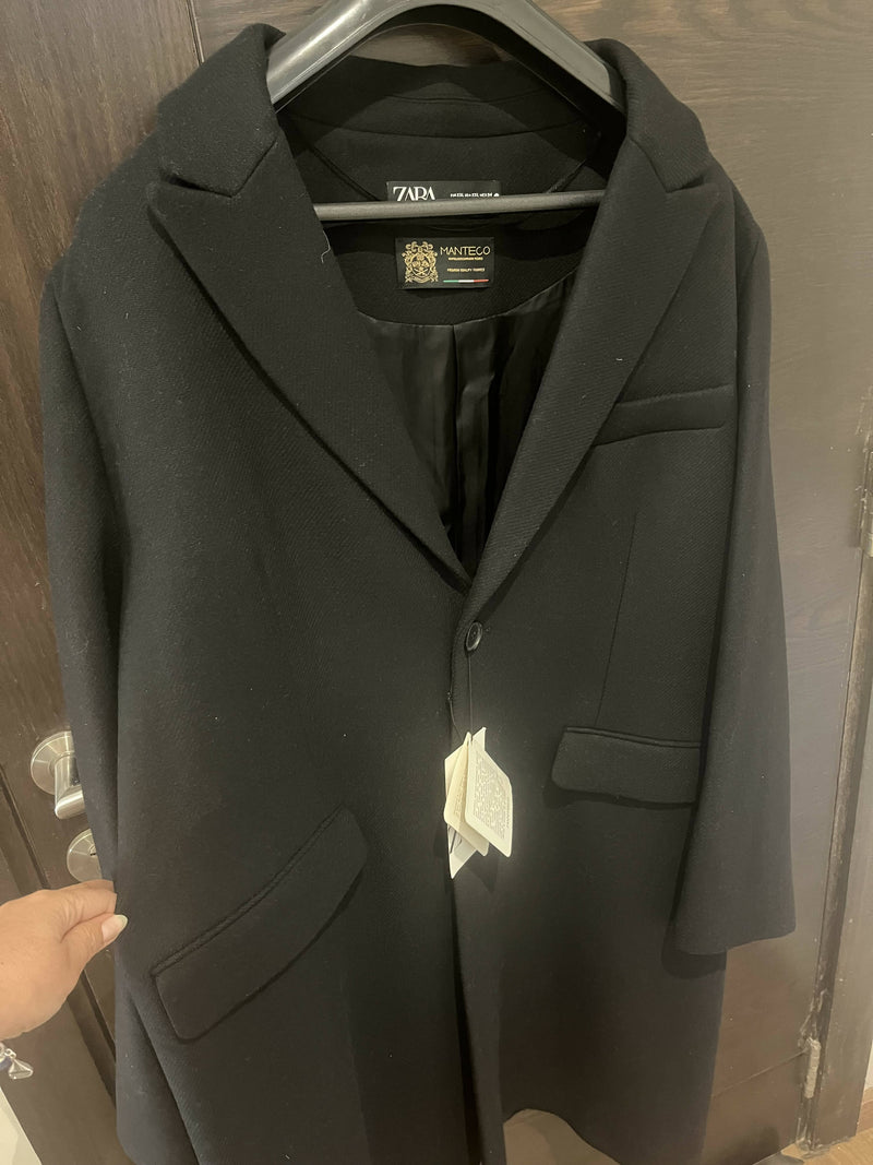 Black Wool Zara Blazer Coat Size XXL