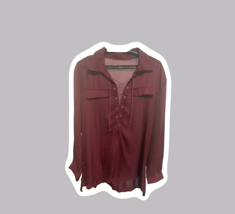 Burgundy Chemise Size: M/L