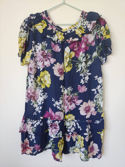 XL Short Sleeved Floral Dress-Top
