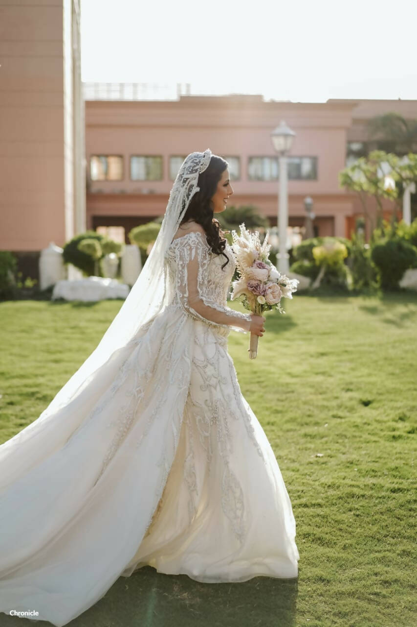 Khafaga Designs Wedding Dress with Veil XL