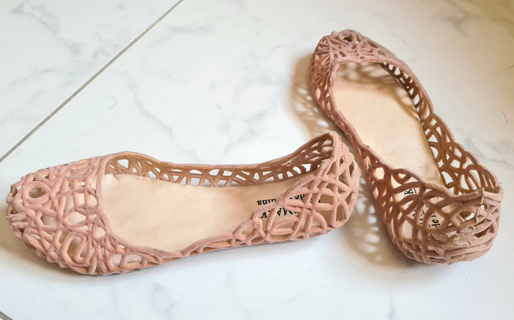Velvet Light Pink Flats Size 38